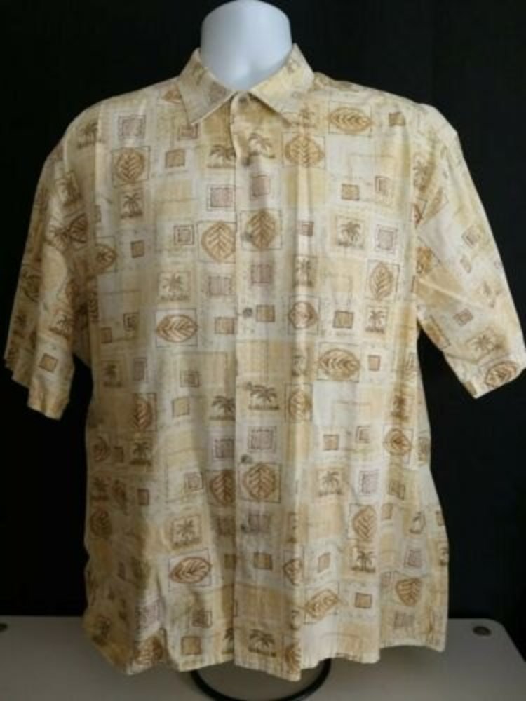 Men's Half Moon Bay Hawaiian Short Sleeve Button Front Shirt XL